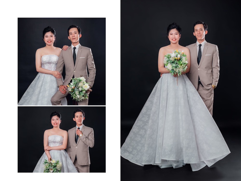 Bộ ảnh cưới theo phong cách đơn giản, hiện đại được chụp tại studio của Mầm Wedding