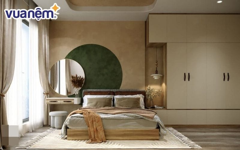 Đổi gió cho phòng ngủ với mẫu giường giật cấp tương đồng với nội thất