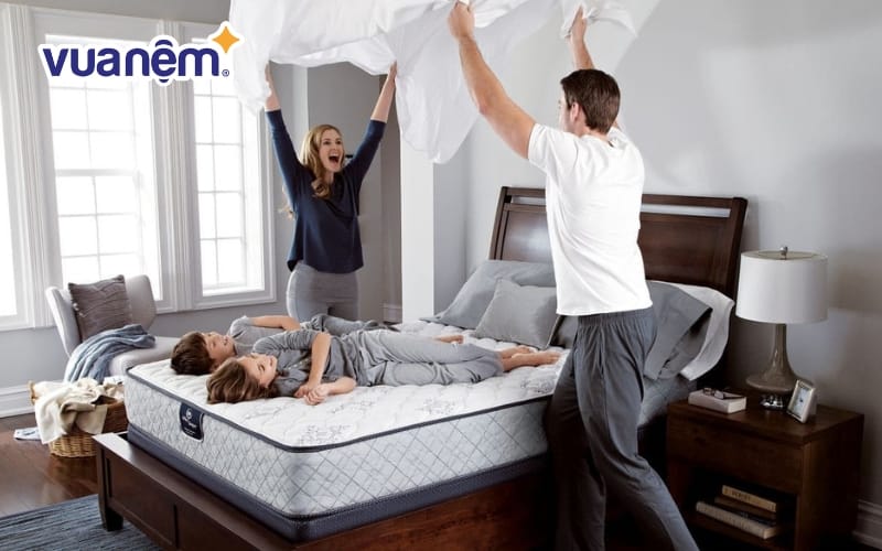 Nệm Serta sở hữu cấu trúc đa tầng làm từ những chất liệu cao cấp nhất