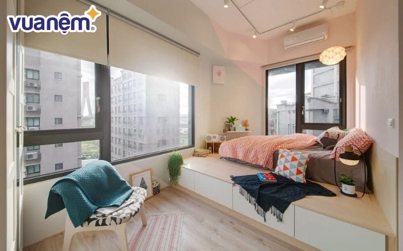 Giường giật cấp là giải pháp giúp tiết kiệm không gian và tối ưu hóa diện tích sử dụng