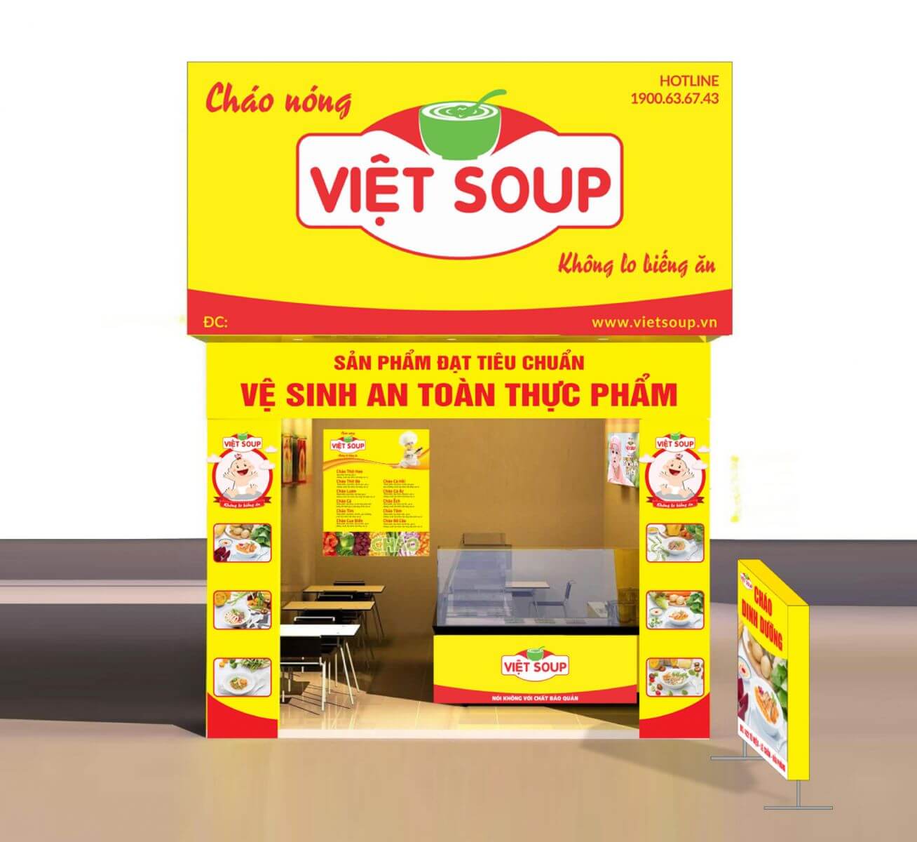cửa hàng bán cháo dinh dưỡng Việt Soup tại Bình Dương