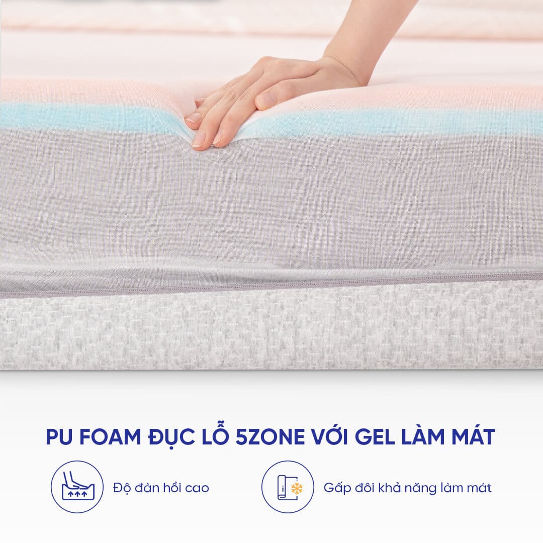 Nệm foam Comfy Lux 3 không gây nóng