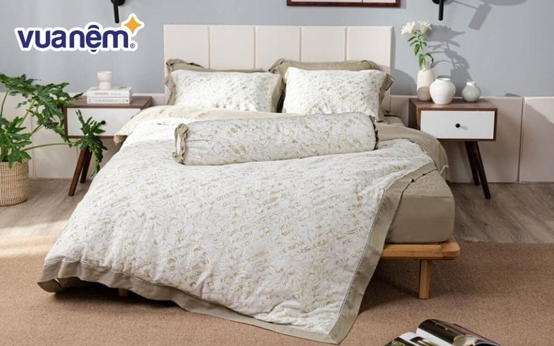 Bộ chăn ga chun sợi gỗ thiên nhiên Amando Jamila