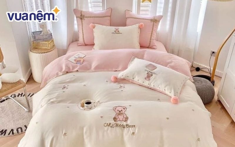 Bộ chăn ga gối Teddy với vẻ đẹp thanh lịch