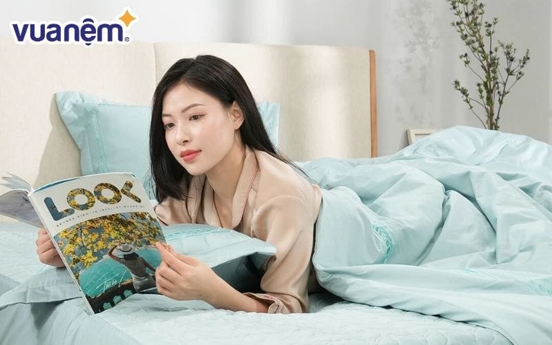 Bộ ga chun chăn chần Amando cotton satin