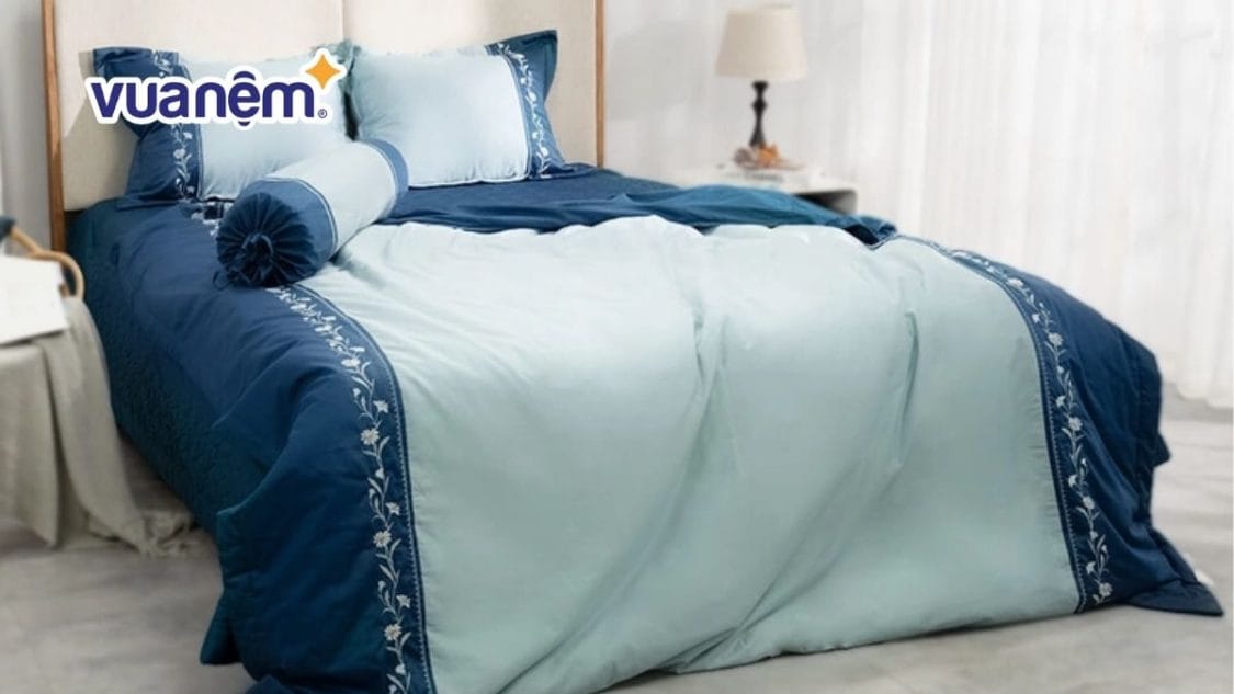 chăn ga gối cotton thêu