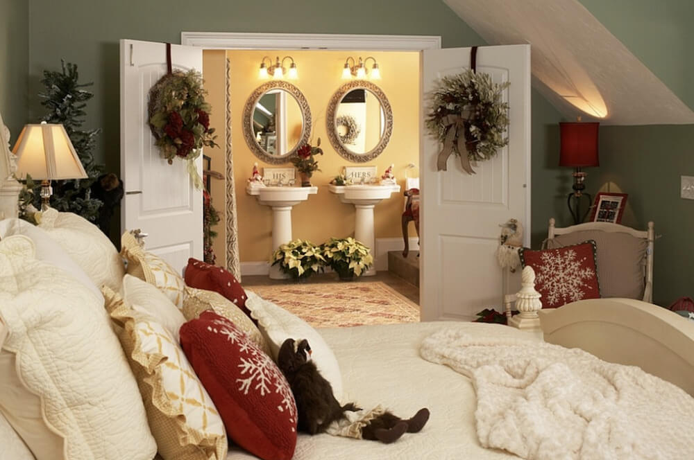 chọn chăn ga gối giáng sinh phù hợp với mài sắc tổng thể phòng ngủ 