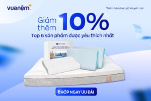 Giảm cực sâu 6 sản phẩm được yêu thích nhất Vua Nệm dành riêng cho khách hàng thân thiết