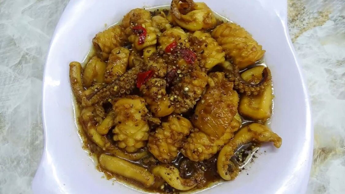 Mực 1 nắng kho tiêu 