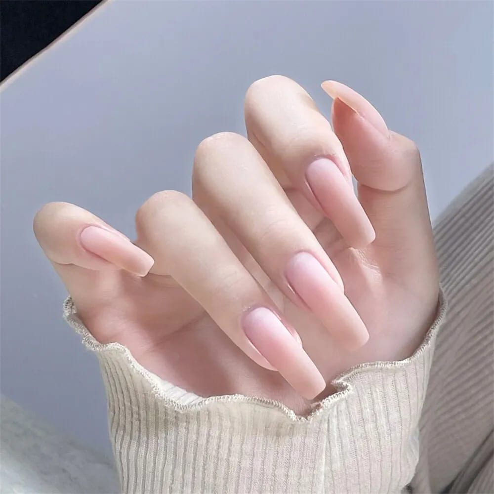 nail trơn hồng nhẹ nhàng