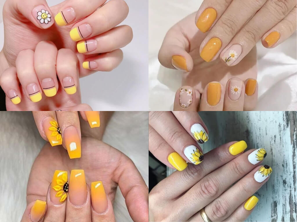 Nail vàng vẽ hoa sẽ giúp đôi bàn tay của bạn trở nên cuốn hút không thể rời mắt