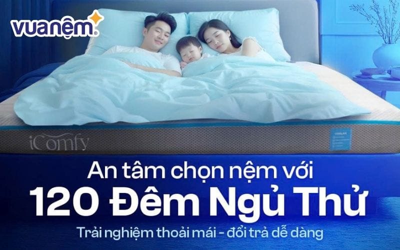 Trải nghiệm 120 đêm ngủ thử miễn phí khi mua nệm tại Vua Nệm