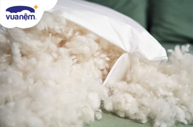 ruột gối gòn và ruột gối lông vũ nhân tạo