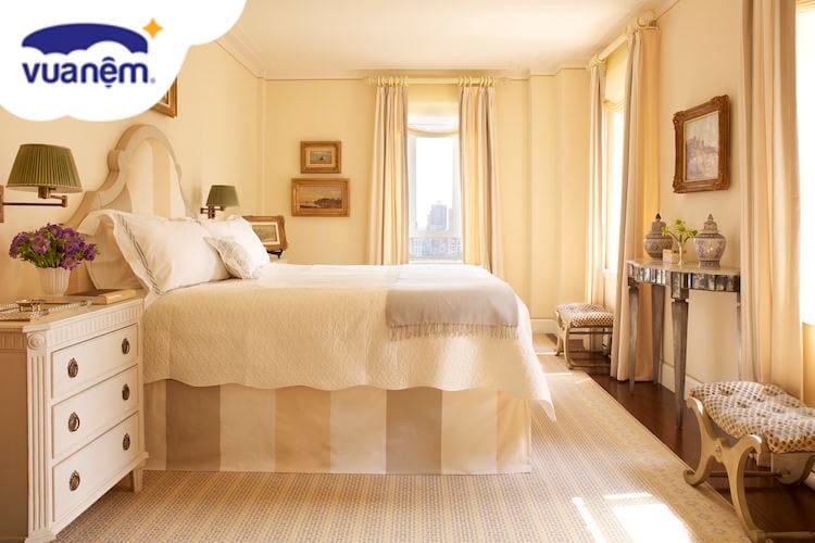 chọn màu chăn ga gối hợp với tường sơn nhà