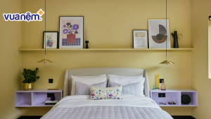 Tường màu vàng nên chọn chăn ga màu gì? TOP 10+ cách phối