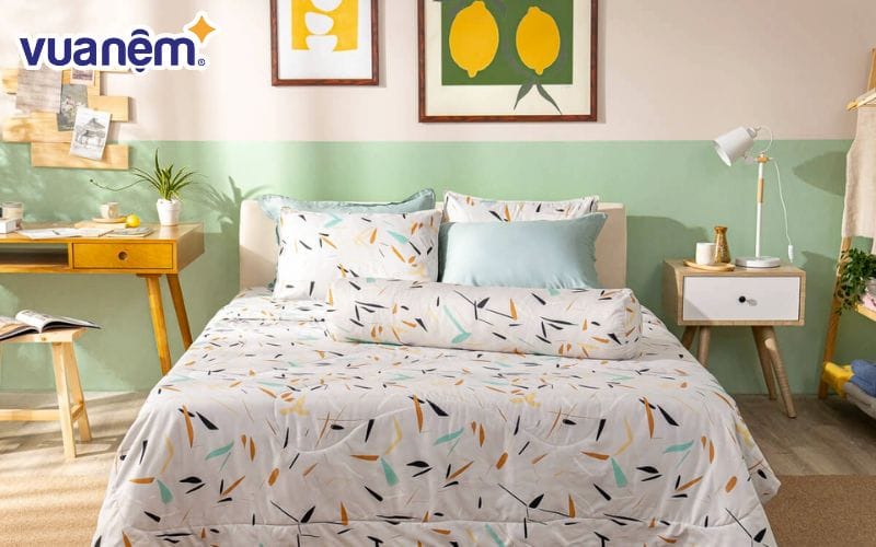 Bộ Ga chun microfiber Amando Ellie họa tiết 4 chi tiết M03