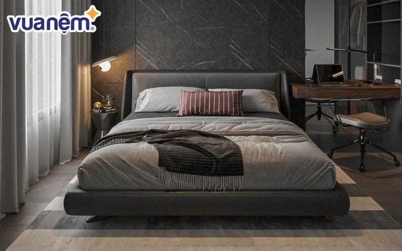 Giường da không chỉ đẹp mà nó còn đem lại cảm giác thư giãn, thoải mái khi ngủ.