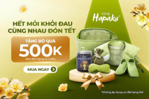 Đai chườm thảo dược Hapaku: Giảm giá 18% cùng bộ quà tặng 500K dành riêng cho khách hàng thân thiết