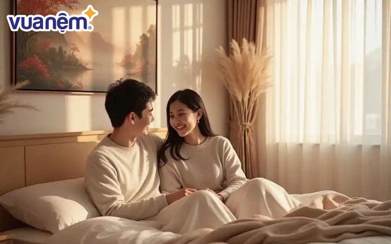 Đắp chăn chung với người mà mình yêu thương giúp tạo ra cảm giác an toàn và ấm áp