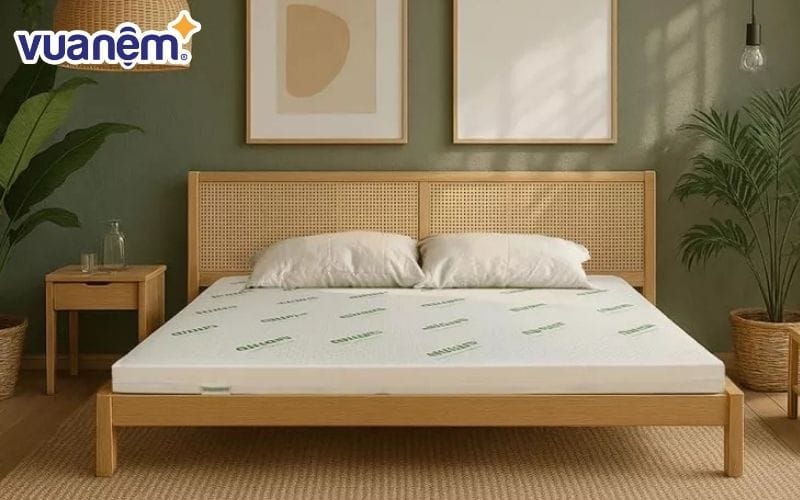 Nệm cao su thiên nhiên bố trí các lỗ thông hơi nên không gây bí bách