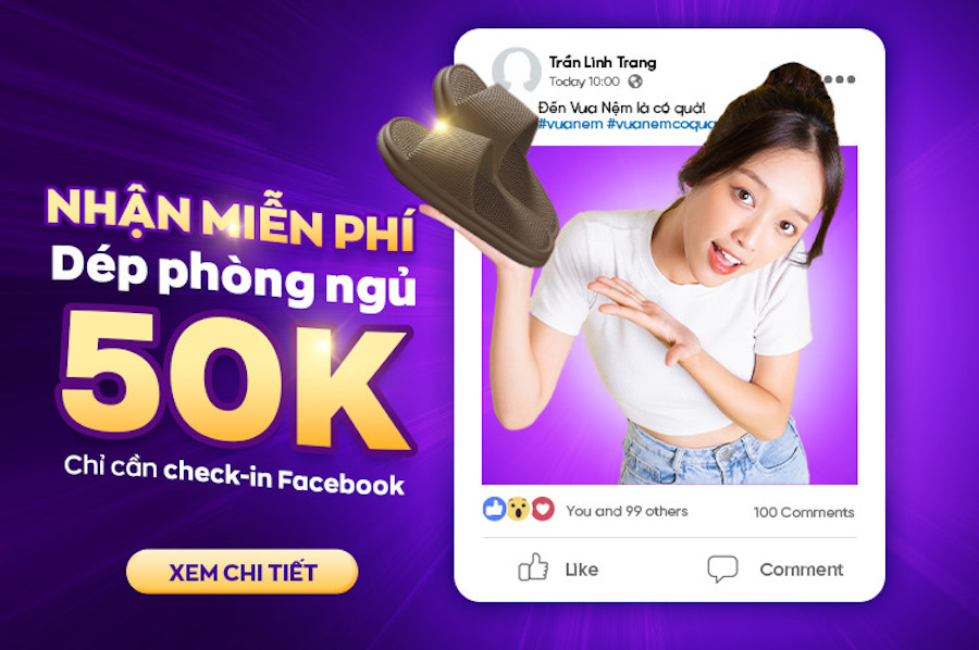 Đến Vua Nệm nhận dép miễn phí