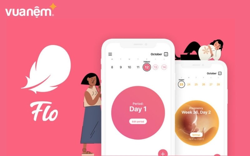 Flo Pregnancy Tracker không chỉ theo dõi chu kỳ kinh nguyệt mà còn theo dõi thai kỳ của mẹ bầu