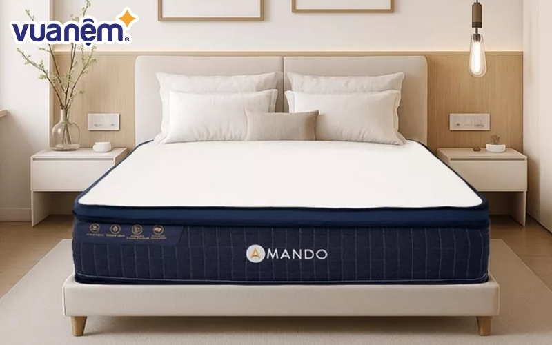 Nệm lò xo Amando Innovation nâng đỡ 7 vùng linh hoạt, điều hòa thân nhiệt
