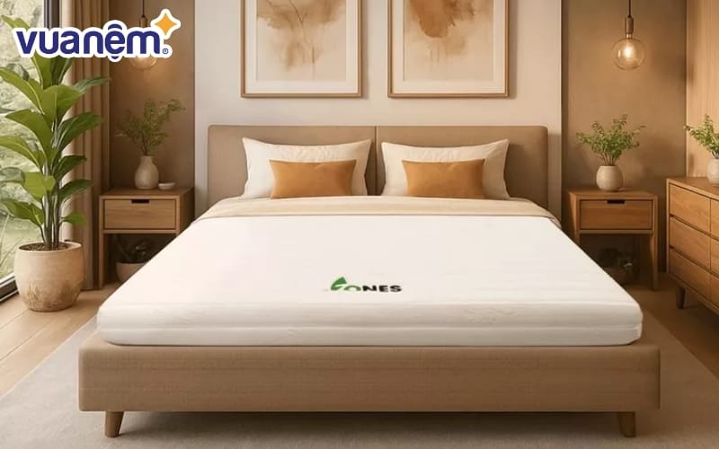 Nệm cao su Gummi Latex 7zones nâng đỡ 7 vùng cơ thể linh hoạt, êm ái