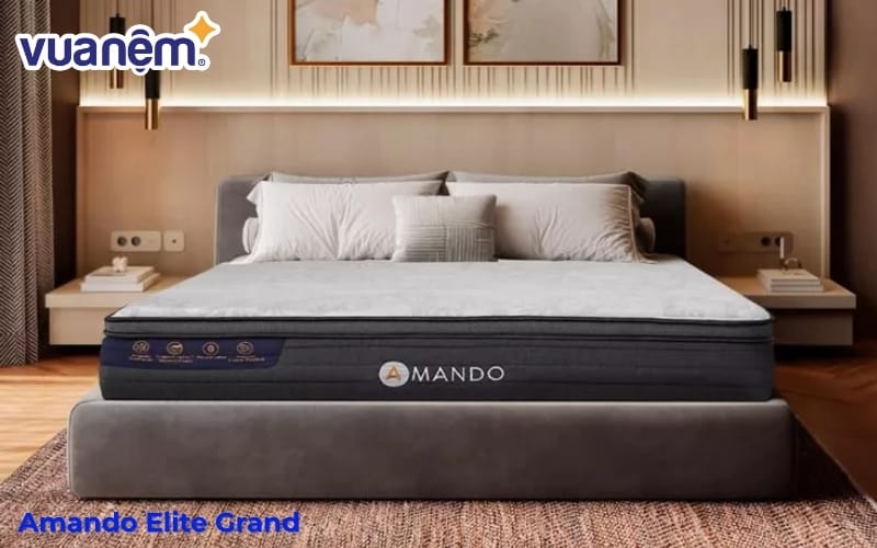 Nệm lò xo Amando Elite Grand – Làm mát nhanh, đàn hồi cao và kháng khuẩn vượt trội