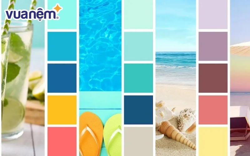 Summer Color đặc trưng với các màu sắc như xanh da trời, tím tử đinh hương, hồng nhạt,...