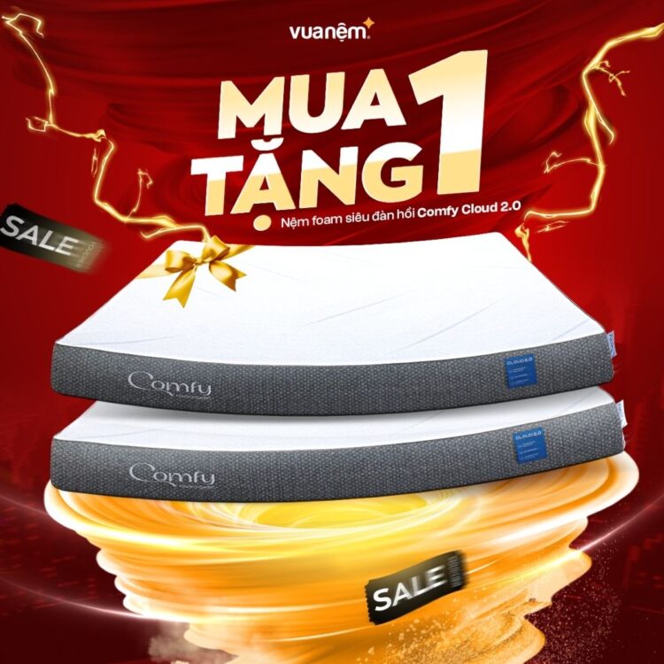 Dòng nệm Comfy Cloud 2.0 mua 1 tặng 1