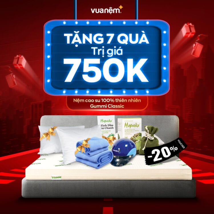 Nệm cao su 100% thiên nhiên Gummi Classic