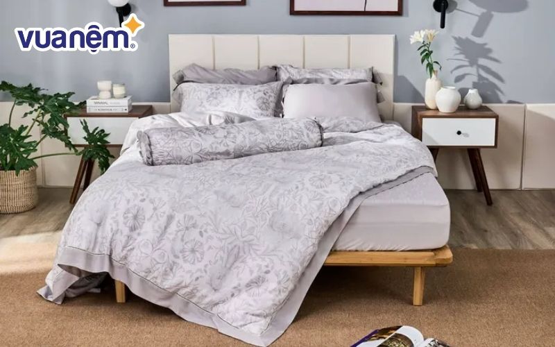 Bộ chăn ga chun chần sợi gỗ Amando Jamila