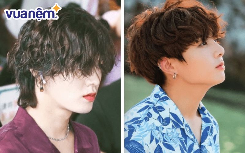 Mẫu tóc mullet nam ấn tượng layer uốn xoăn