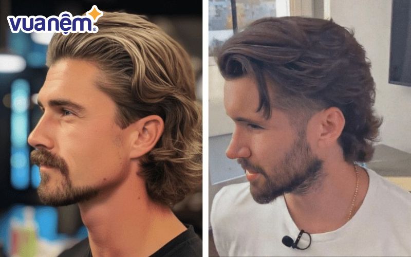 Mẫu tóc mullet nam ấn tượng kiểu uốn sóng