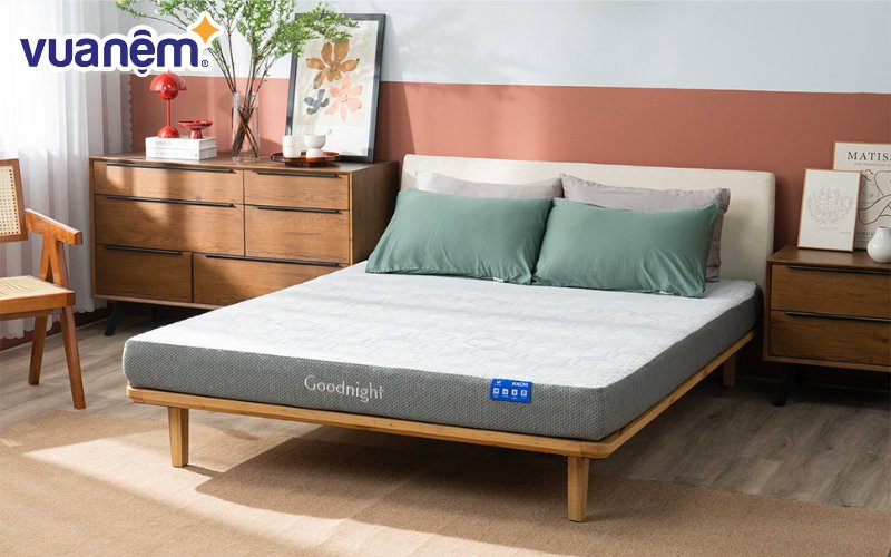 Nệm foam Goodnight Hachi dày 15cm và có cấu trúc 2 lớp foam mang lại sự nâng đỡ cơ thể tối ưu