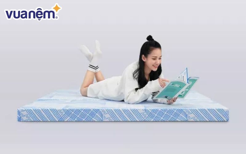 Nệm cao su đa tầng Kim Cương Titanium gấp 3 thiết kế 2 lớp nệm nâng đỡ cơ thể tối ưu