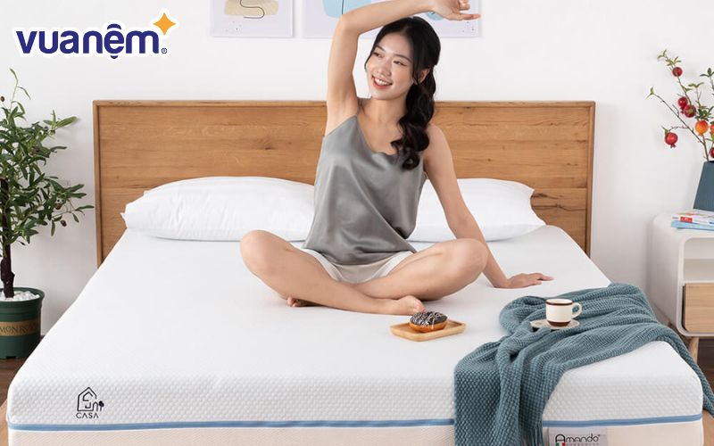 Nệm foam Amando màu sắc tinh tế, nổi bật làm tăng tính thẩm mỹ cho phòng ngủ