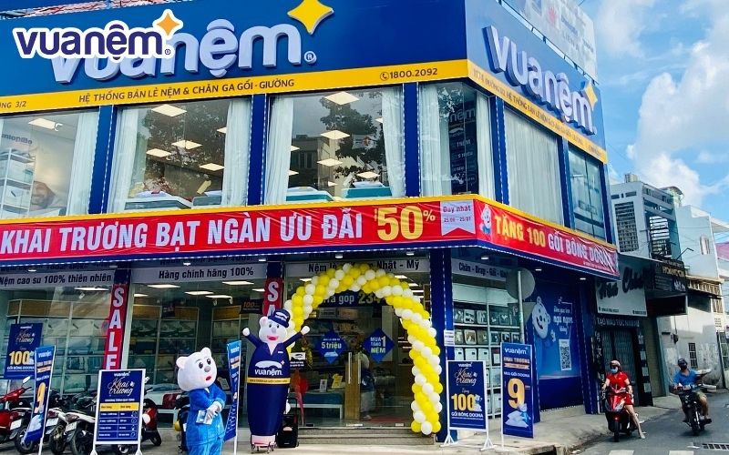 Vua Nệm với nhiều cơ sở cửa hàng uy tín trên toàn quốc