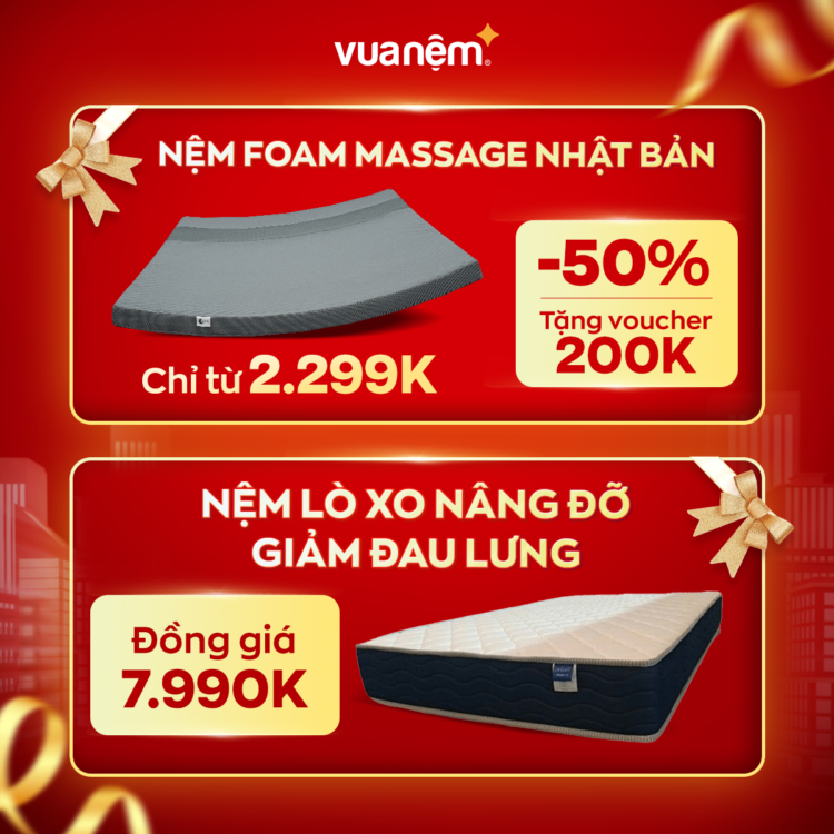 Loạt nệm cao cấp giảm 50%, đồng giá chỉ từ 2.299K