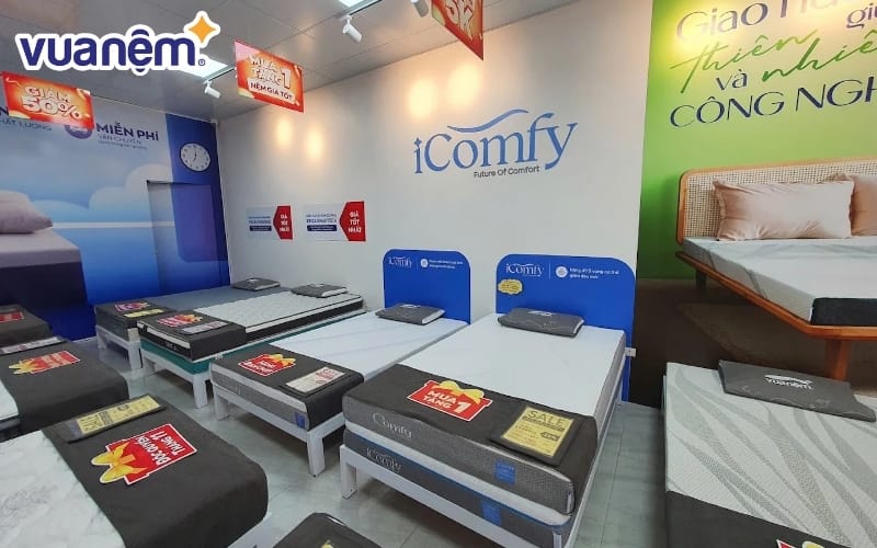 Đa dạng mẫu nệm cho khách hàng trải nghiệm thử tại Vua Nệm Hà Nam