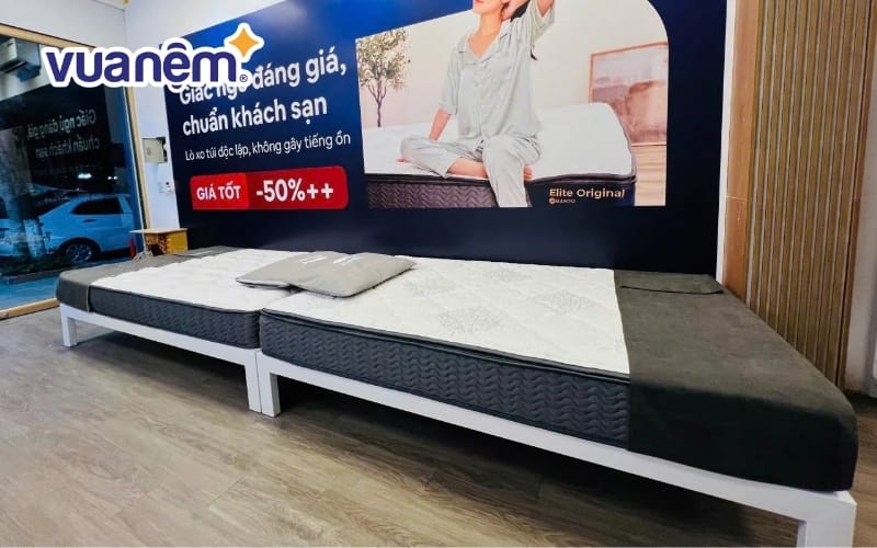 Không gian trưng bày rộng rãi tại cửa hàng Vua Nệm