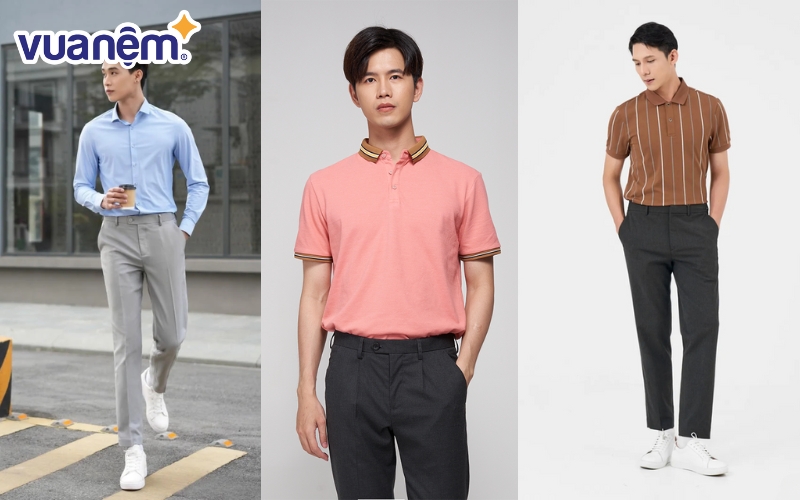 Lựa chọn áo sơ mi hoặc polo màu pastel là một điểm sáng trong lễ dạm ngõ cho đàng trai.