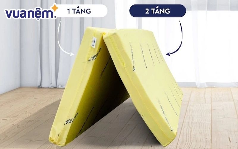 Nệm cao su non gấp 2 dày 5cm của Trung Nguyên có mức giá thành phải chăng