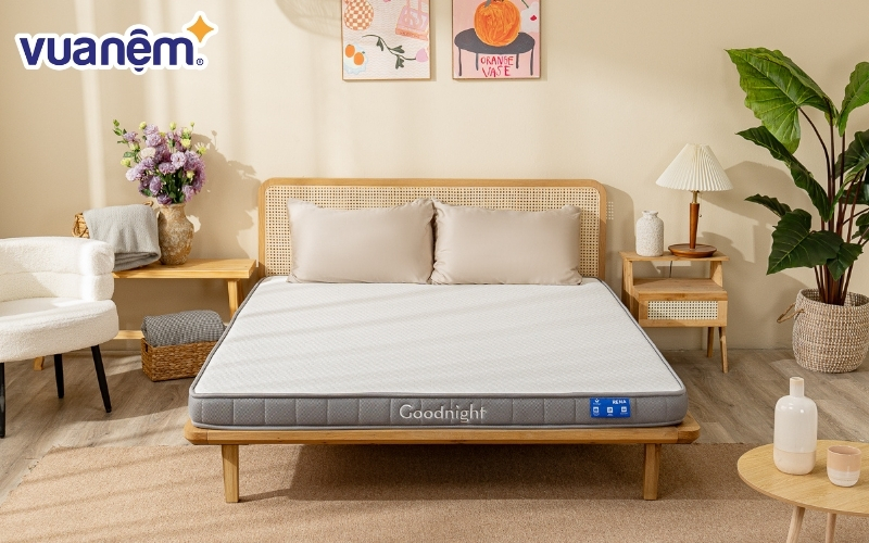 Nệm Goodnight Latex Hybird mang lại cảm giác êm ái nhờ cấu trúc đa tầng foam và cao su
