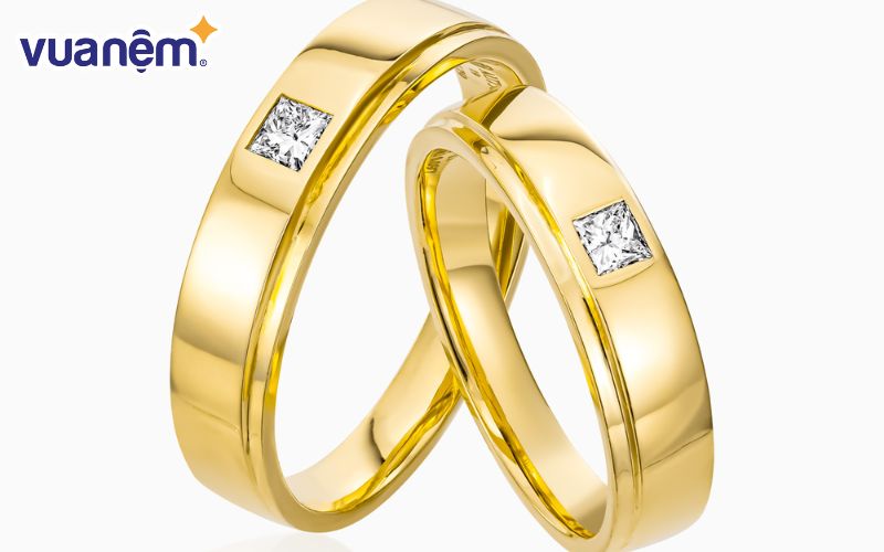 Vàng 18K làm nhẫn cưới đẹp 