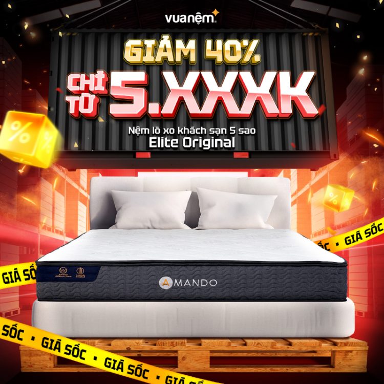 Nệm lò xo Amando Elite Original giảm 40%