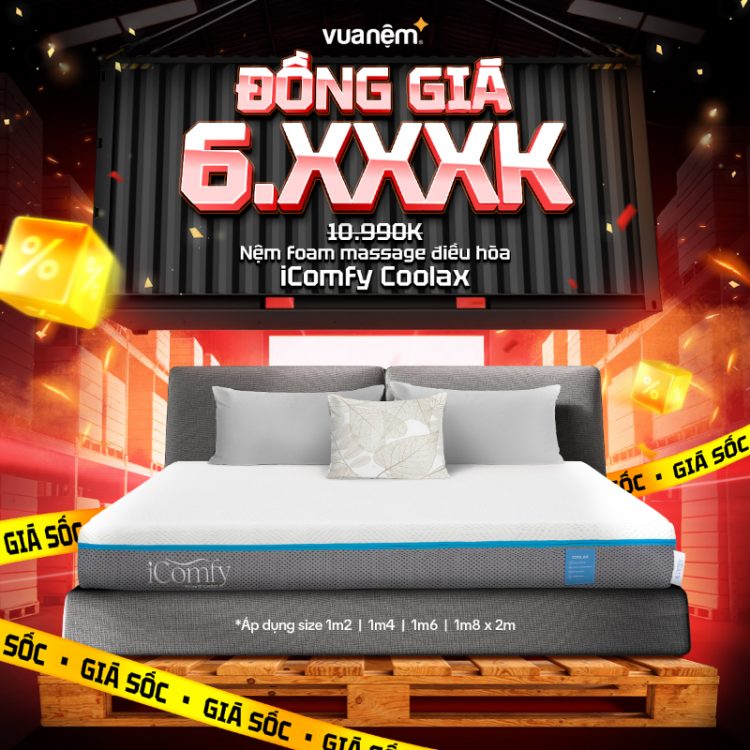 Nệm foam massage điều hòa iComfy Coolax giảm 6 triệu