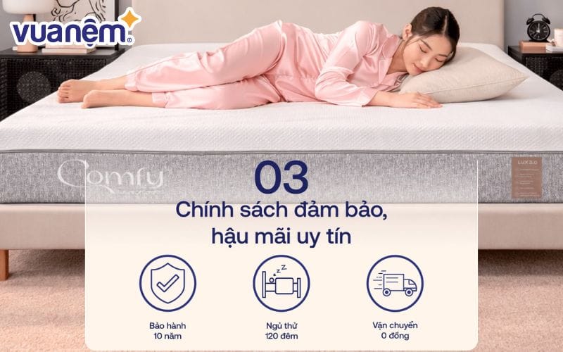 Chính sách bảo hành là một trong những yếu tố quan trọng ảnh hưởng đến giá nệm 1m5