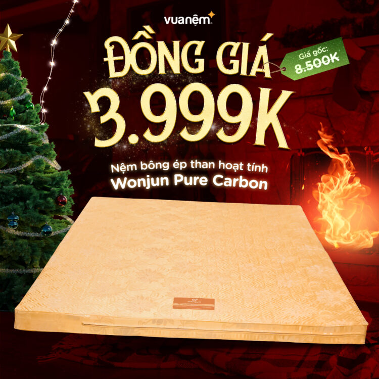 Nệm Wonjun Pure Carbon đồng giá 3.999K